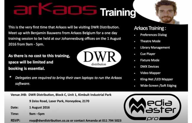 DWR to hold Arkaos training seminar