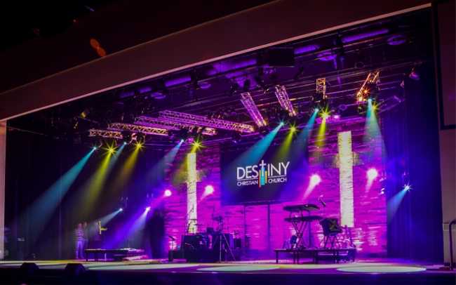 Destiny Christian Church youth centre equipped with Elation lighting solution 